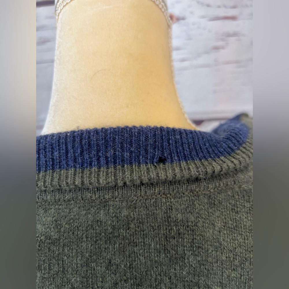 W.H. Belk Men’s Dark Green Super Soft 100% Cashmere Quarter Zip Pullover Size XL - Picture 6 of 8